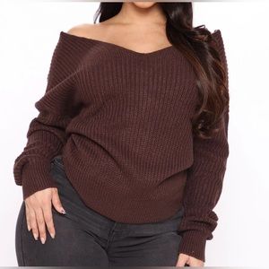 Women’s Fashion Nova Falls Favorite Girl Sweater II Chocolate Size Small S